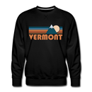 Premium Vermont Sweatshirt - Retro Mountain Premium Men's Vermont Sweatshirt - black