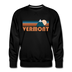 Premium Vermont Sweatshirt - Retro Mountain Premium Men's Vermont Sweatshirt - black