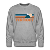 Premium Vermont Sweatshirt - Retro Mountain Premium Men's Vermont Sweatshirt - heather grey