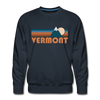 Premium Vermont Sweatshirt - Retro Mountain Premium Men's Vermont Sweatshirt - navy