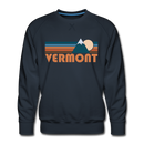 Premium Vermont Sweatshirt - Retro Mountain Premium Men's Vermont Sweatshirt - navy