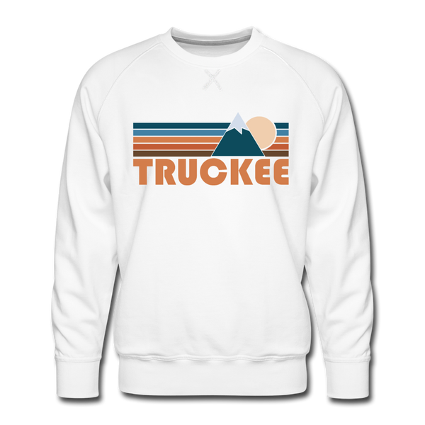 Premium Truckee, California Sweatshirt - Retro Mountain Premium Men's Truckee Sweatshirt - white