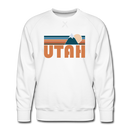 Premium Utah Sweatshirt - Retro Mountain Premium Men's Utah Sweatshirt - white