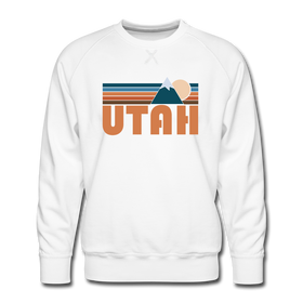 Premium Utah Sweatshirt - Retro Mountain Premium Men's Utah Sweatshirt - white