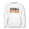 Premium Utah Sweatshirt - Retro Mountain Premium Men's Utah Sweatshirt - white