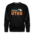 Premium Utah Sweatshirt - Retro Mountain Premium Men's Utah Sweatshirt - black