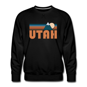 Premium Utah Sweatshirt - Retro Mountain Premium Men's Utah Sweatshirt - black