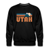 Premium Utah Sweatshirt - Retro Mountain Premium Men's Utah Sweatshirt - black