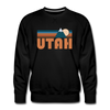 Premium Utah Sweatshirt - Retro Mountain Premium Men's Utah Sweatshirt - black