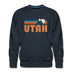 Premium Utah Sweatshirt - Retro Mountain Premium Men's Utah Sweatshirt - navy