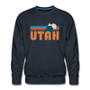 Premium Utah Sweatshirt - Retro Mountain Premium Men's Utah Sweatshirt - navy