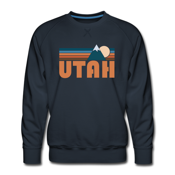 Premium Utah Sweatshirt - Retro Mountain Premium Men's Utah Sweatshirt - navy