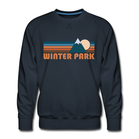 Premium Winter Park, Colorado Sweatshirt - Retro Mountain Premium Men's Winter Park Sweatshirt - navy