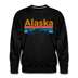 Premium Alaska Sweatshirt - Retro Mountain & Birds Premium Men's Alaska Sweatshirt - black