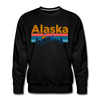 Premium Alaska Sweatshirt - Retro Mountain & Birds Premium Men's Alaska Sweatshirt - black