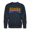Premium Alaska Sweatshirt - Retro Mountain & Birds Premium Men's Alaska Sweatshirt - navy