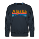 Premium Alaska Sweatshirt - Retro Mountain & Birds Premium Men's Alaska Sweatshirt - navy