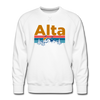 Premium Alta, Utah Sweatshirt - Retro Mountain & Birds Premium Men's Alta Sweatshirt - white