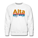Premium Alta, Utah Sweatshirt - Retro Mountain & Birds Premium Men's Alta Sweatshirt - white