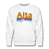 Premium Alta, Utah Sweatshirt - Retro Mountain & Birds Premium Men's Alta Sweatshirt - white