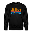 Premium Alta, Utah Sweatshirt - Retro Mountain & Birds Premium Men's Alta Sweatshirt - black