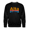 Premium Alta, Utah Sweatshirt - Retro Mountain & Birds Premium Men's Alta Sweatshirt - black