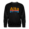 Premium Alta, Utah Sweatshirt - Retro Mountain & Birds Premium Men's Alta Sweatshirt