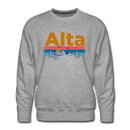 Premium Alta, Utah Sweatshirt - Retro Mountain & Birds Premium Men's Alta Sweatshirt - heather grey