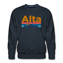 Premium Alta, Utah Sweatshirt - Retro Mountain & Birds Premium Men's Alta Sweatshirt - navy