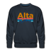 Premium Alta, Utah Sweatshirt - Retro Mountain & Birds Premium Men's Alta Sweatshirt - navy