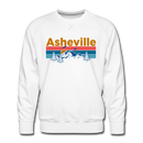 Premium Asheville, North Carolina Sweatshirt - Retro Mountain & Birds Premium Men's Asheville Sweatshirt - white