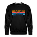 Premium Asheville, North Carolina Sweatshirt - Retro Mountain & Birds Premium Men's Asheville Sweatshirt - black