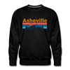 Premium Asheville, North Carolina Sweatshirt - Retro Mountain & Birds Premium Men's Asheville Sweatshirt - black