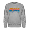 Premium Asheville, North Carolina Sweatshirt - Retro Mountain & Birds Premium Men's Asheville Sweatshirt - heather grey