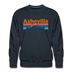Premium Asheville, North Carolina Sweatshirt - Retro Mountain & Birds Premium Men's Asheville Sweatshirt - navy