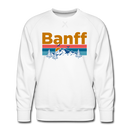 Premium Banff, Canada Sweatshirt - Retro Mountain & Birds Premium Men's Banff Sweatshirt - white