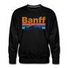 Premium Banff, Canada Sweatshirt - Retro Mountain & Birds Premium Men's Banff Sweatshirt - black