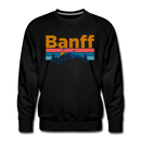 Premium Banff, Canada Sweatshirt - Retro Mountain & Birds Premium Men's Banff Sweatshirt - black