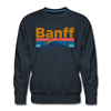 Premium Banff, Canada Sweatshirt - Retro Mountain & Birds Premium Men's Banff Sweatshirt - navy