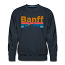 Premium Banff, Canada Sweatshirt - Retro Mountain & Birds Premium Men's Banff Sweatshirt - navy