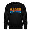 Premium Aspen, Colorado Sweatshirt - Retro Mountain & Birds Premium Men's Aspen Sweatshirt