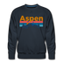 Premium Aspen, Colorado Sweatshirt - Retro Mountain & Birds Premium Men's Aspen Sweatshirt - navy