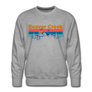 Premium Beaver Creek, Colorado Sweatshirt - Retro Mountain & Birds Premium Men's Beaver Creek Sweatshirt - heather grey