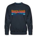 Premium Beaver Creek, Colorado Sweatshirt - Retro Mountain & Birds Premium Men's Beaver Creek Sweatshirt - navy