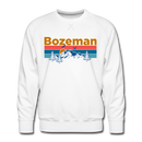 Premium Bozeman, Montana Sweatshirt - Retro Mountain & Birds Premium Men's Bozeman Sweatshirt - white