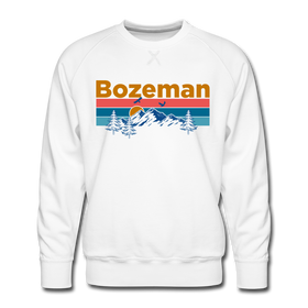 Premium Bozeman, Montana Sweatshirt - Retro Mountain & Birds Premium Men's Bozeman Sweatshirt