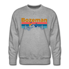 Premium Bozeman, Montana Sweatshirt - Retro Mountain & Birds Premium Men's Bozeman Sweatshirt - heather grey