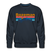 Premium Bozeman, Montana Sweatshirt - Retro Mountain & Birds Premium Men's Bozeman Sweatshirt - navy
