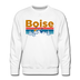 Premium Boise, Idaho Sweatshirt - Retro Mountain & Birds Premium Men's Boise Sweatshirt - white