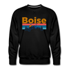 Premium Boise, Idaho Sweatshirt - Retro Mountain & Birds Premium Men's Boise Sweatshirt